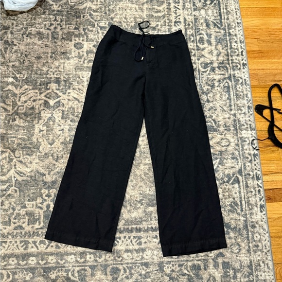 Calvin Klein Black Straight Leg lien pants size small - Picture 3 of 11